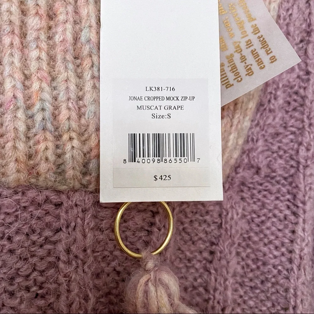 LoveShackFancy Jonae Cropped Half Zip Sweater - Picture 4 of 8